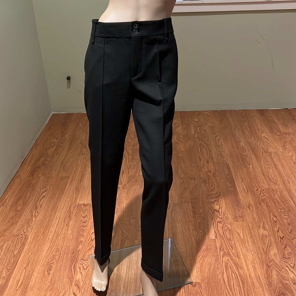 Zara Woman Black Dress Trousers With Cuffed Bottoms Size 8